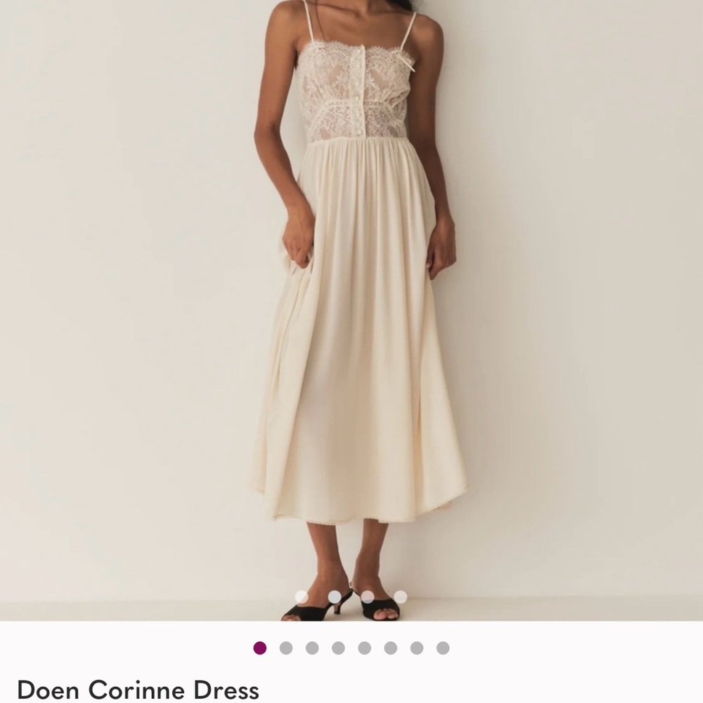 Doen Corinne Lace Midi Dress in Cream